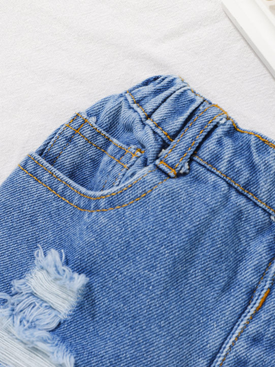 Girls'%20denim%20shorts%20baby%20children's%20summer%20wear%20woolly%20edge%20elastic%20waist%20denim%20blue%20-%20Image%204