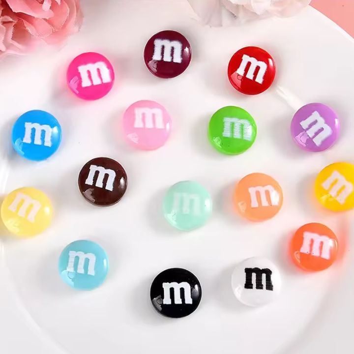 20pcs%20Resin%20Candy%20Chocolate%20Beads%20M%20Beans%20Flatback%20Cabochon%20Applique%20Figurines%20Ornament%20Jewelry%20Making%20Hairwear%20Accessorie%20-%20Image%204