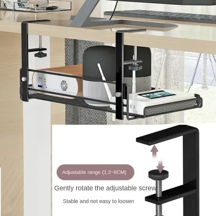 Under Desk Cable Management Tray, No Drill Steel Desk Cable Organizers ...