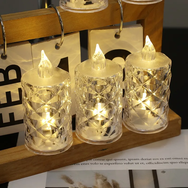Flameless LED Tea Light Candle – Battery Operated, Transparent Acrylic Design – Home Decor, Party & Night Light