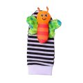 4Pcs Baby Toy 0-12 Months Baby Rattles Toys Animal Socks Wrist Strap + Rattle Baby Foot Socks Bug Wrist Strap Baby Socks New. 