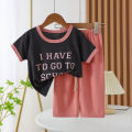 New Spring Summer Girls Clothing Set Letter Cartoon Frog Print Comfortable T-shirt+Pants 2Pcs Suit For Kids Children Outfit. 