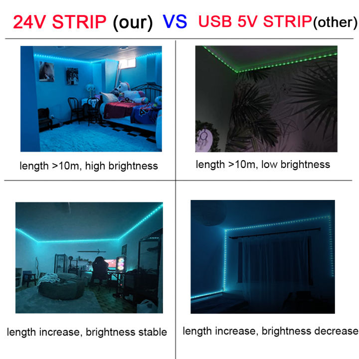 RGB Led Strip Lights APP Control Music Sync Led Room Light 10m 20m 30m ...