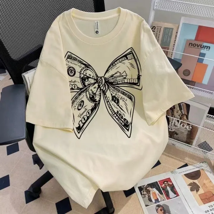 Summer%20Fashion%20Trendy%20Bow%20Printing%20Round%20Neck%20T-shirt%20Short%20Sleeve%20Large%20Size%20Universal%20Top%20for%20Men%20and%20Women%20-%20Image%205
