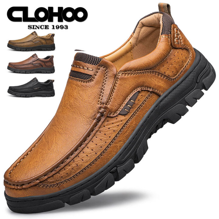 CLOHOOMen's%20Casual%20Loafers%20Handmade%20Breathable%20Leather%20Shoes%20with%20Thick%20Rubber%20Sole%20Comfortable%20Footwear%20Classic%20Hand%20Sewn%20Seams%20-%20Image%203