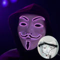 Led Hacker Mask V Vendetta Mask Adults Luminous Led Light Up Mask For Party Costume Accessories Props Halloween Mask. 