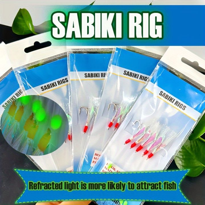 TAKBAS%201/3/5Packs%20Sabiki%20Rigs%20Saltwater,%20Fish%20Skin%20Mackerel%20Feathers%20Rigs,%20Sea%20Fishing%20Rigs%20with%20Luminous%20Beads%20Flasher%20Rig%20-%20Image%203