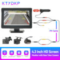 4.3 Inch Car Reverse Camera Monitor, HD Rear View Backup Parking Aid with LCD Screen, Easy Installation Universal Fit. 