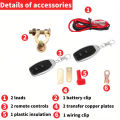 Automotive Relay Remote Car Control Battery Disconnect Anti-Theft with Dual Remote Control Switch Battery Switch Relay 12V. 