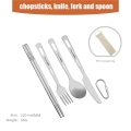 Titanium Tableware Set Outdoor Household Spoon Fork Knife Chopsticks Camping Travel Portable Tableware Set.