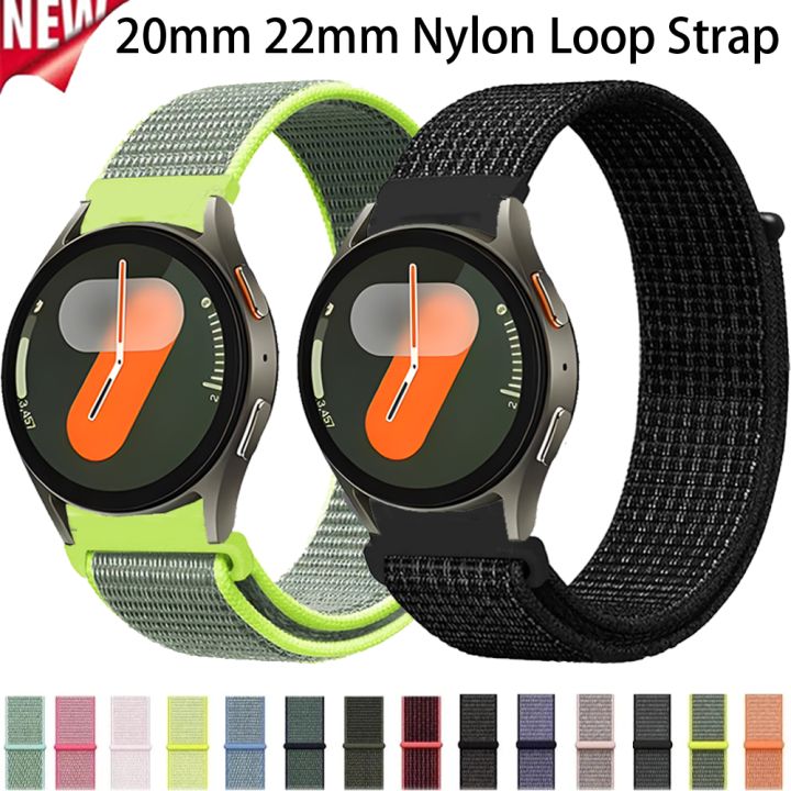20mm 22mm Nylon Loop Strap for Samsung Watch 7/6/5/4 Classic 5Pro Huawei Watch 5/4/GT6-5 Pro Bracelet Band Amazfit GTS/GTR Belt