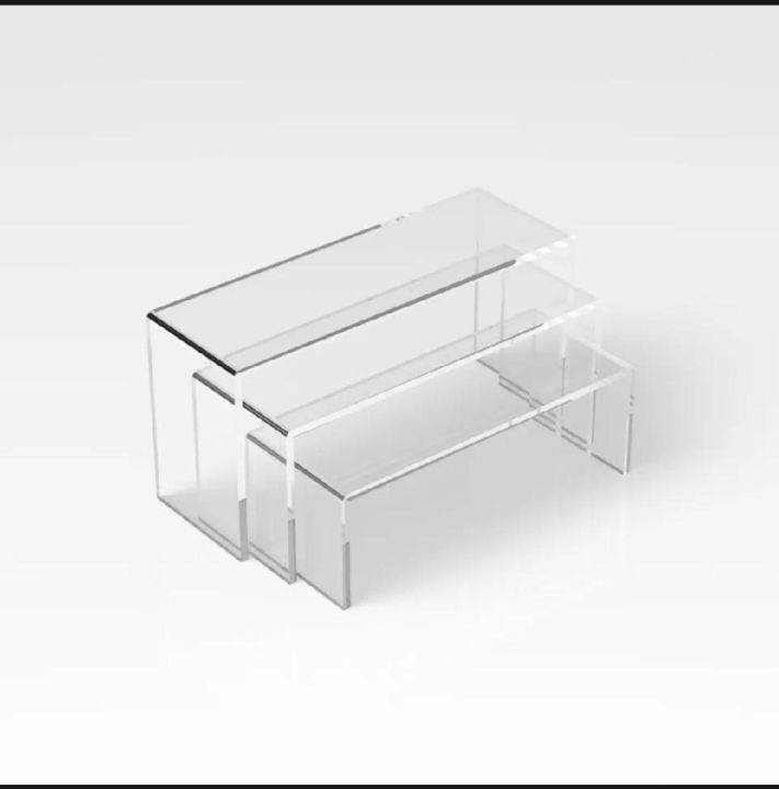 set of 3 clear Acrylic Transparent Storage Racks for display and Desks ...