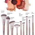 Maange 9Pcs Foundation Makeup Brush Set Cosmetic Powder Highlighter Eyeshadow Blending Beauty Tools Dense Soft Bristle Brushes. 