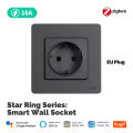 MOES Tuya ZigBee Wall Socket EU Embedded Outlet Energy Smart Monitor Indicator App Remote Control Works With Alexa  Home. 