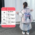 Children New One Piece Waterproof Thickened Raincoat Summer Primary School Student Carrying Schoolbag Position Raincoat Cartoon.