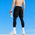 Men's Compression Pants with Shorts Gym Running Workout Leggings High Elasticity Quick-Dry Training Pants.