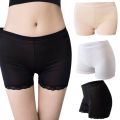 Summer Spring High Waist Women Safety Shorts Ice Silk Lace Safety Pants High Elasticity Big Size Soft Underpants for Female.