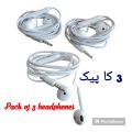 3 in 1 White Headphones Pack High Quality Sound and Bass for Music Lovers. 
