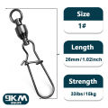 9KM 10Pcs Fishing Ball Bearing Swivels with Duo Lock Snap Stainless Steel Fishing Fast Clip Fishing Connector. 