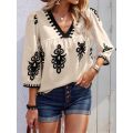 Plus Size Women's Casual V-neck Shirt Woman Loose Summer Casual Outdoor Tee Shirt Breathable Tops.
