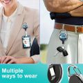 ID badge clip, belt clip with lanyard and retractable badge reel, art night painting keychain lanyard clip. 