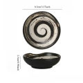 Japanese Seasoning Dish Creative Ceramic Soy Sauce Dish Dip Vinegar Plate 3-inch Round Small Plate Kitchen Supplies Tableware.