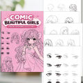 32 Pages Comic Drawing Book for Girls Beginners Step by Step Cartoon Art Sketching Notebook Cute Style. 