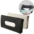 New Soft Leather Car Tissue Box Car Sun Visor Type Block Hanging Container Towel Napkin Holder Paper Rack Organizer Storage Bag. 
