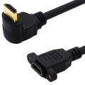HDMI-compatible 2.0v 4K*2K Angle 90 Degree Male to Female Extension Cable panel mount with screw hole For PSP HDTV.