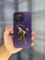 14 Pro Max Santa Barbara Polo Jockey series Case Deep purple in genuine leather and 3d embroidery 100% original cover for apple iPhone 14 pro and 14 pro max. 
