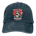 Washed Men's Baseball Cap Skull Dice Rockers Trucker Snapback Caps Dad Hat Rockabilly Rock and Roll Golf Hats. 