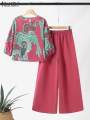 2024 Summer Floral Print Suit ZANZEA Women 3/4 Sleeve Blouse Wide Leg Pant Sets Stylish Tracksuits Fashion Loose Matching Sets.
