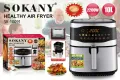 Sokany 10 Litre Digital 2200W Double Heater Oil-Free Healthy Cooking (SK-10091) Air Fryer. 