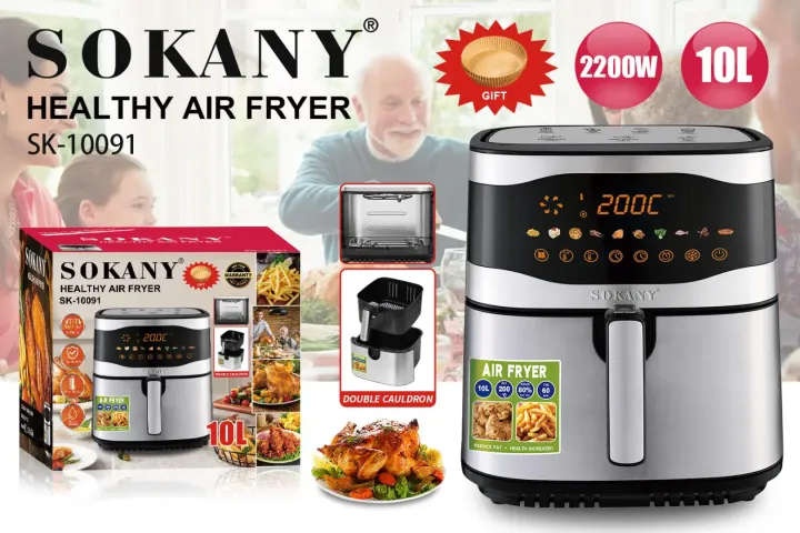 Sokany%2010%20Litre%20Digital%202200W%20Double%20Heater%20Oil-Free%20Healthy%20Cooking%20(SK-10091)%20Air%20Fryer%20-%20Image%204