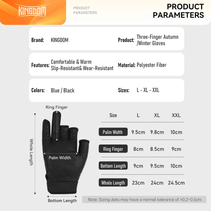 Kingdom%20Winter%20Fishing%20Gloves%20L%20XL%20XXL%20Outdoor%203-Finger%20Cut%20Men'S%20And%20Women'S%20Non-Slip%20Cycling%20Running%20Sports%20Fishing%20Apparel%20-%20Image%202