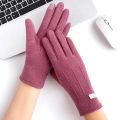 Women Autumn Winter Keep Warm Touch Screen Thin Cashmere Gloves Cycling Drive Fashion Elegant Letter Mark Windproof.