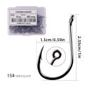 Aorace 100pcs/Box Fishing Hooks Iseama Circle Carp Eyed Fishing Hook Set Size 2-15# Ring Eye Japan Fishhooks Single Jig Hook. 