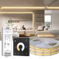 5M 10M 20M COB CCT LED Strip 24V Flexible High Density Dimmable Room Light 2.4G RF Touch Remote Control Dual White 2700K-6500K. 