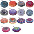 43x43cm Round Mandala Pattern Pillowcase Bohemian Cushion Cover Boho Floor Cushion Pillows Cover Case Home Decoration. 