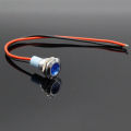1pcs Signal light 3V 6V 12V 24V 220V 12mm waterproof metal flat circular indicator light with red, yellow, blue-green wires. 