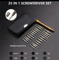 Mini 25 in 1 Precision Screwdriver Kit, 25 Piece Screwdriver Kit Repair Tools, Set with Leather Case. 