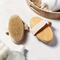 Natural Bristle Body SPA Brush for Wet and Dry Skin, Soft Bath Massager for Home Use. 