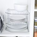 Smart Design 3-Tier Kitchen Corner Shelf Rack - Steel Metal Wire - Rust Resistant - Plates, Dishes, Cabinet and Pantry Organizer - Kitchen Organization - 9 x 8 Inch -. 