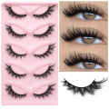 GROINNEYA Cat eye Eyelashes 3D Natural False Lashes Fluffy Soft Cross 5 pairs Manga Lashes Wispy Natural Eyelash Extension Makeu. 
