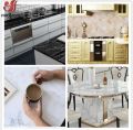 Waterproof Marble Self Adhesive Wallpaper Vinyl Film Wall Stickers Bathroom Kitchen Cupboard Room Decoration Sticky Paper Decal Home Decoration Anti-fouling Grease Kitchen. 