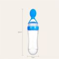 JMW Premium Baby Spoon Feeder - 90ml Silicone Baby Feeding Bottle With Spoon Newborn Infant Squeeze Spoon Toddler Food Supplement Rice Cereal Bottle Milk Feeder. 