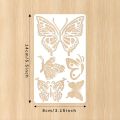 6 Pcs 3.15x5.5inch Butterfly Flower Leaf Plastic Stencils Set for DIY Journal Scrapbooking Wood Painting Template. 