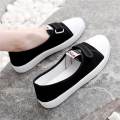 women cute sweet round toe comfort anti skid student school shoes lady casual black spring flats fashion white cool shoes b552.