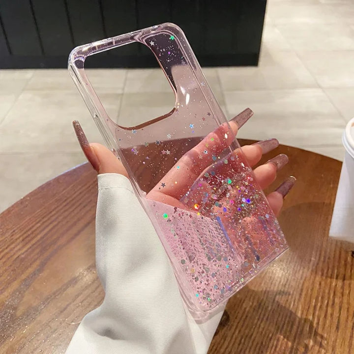 For Xiaomi Redmi Note 14 5G Case For Redmy Note14 5G Back Cover Glitter Star Sequin Clear Thin Soft Phone Cases Coques Carcase