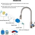 Kitchen Sink Mixer Faucet Pull Out Sprayer tap Single Handle Chrome Brass Brushed tap Multi Spray Pattern Water Spray Multi-Function Spray Head,. 